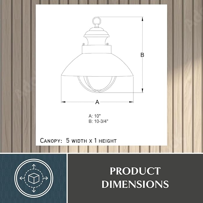 VAXCEL Harwich 1 Light Black Coastal Outdoor Barn Dome Pendant Clear Glass