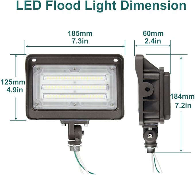 kadision 50 Watt LED Flood Lights, 6500lm Replaces 400W Incandescent, 5000K Daylight LED Flood Light Outdoor Waterproof for Yard, Patio, House Exterior, ETL Listed (4 Pack)