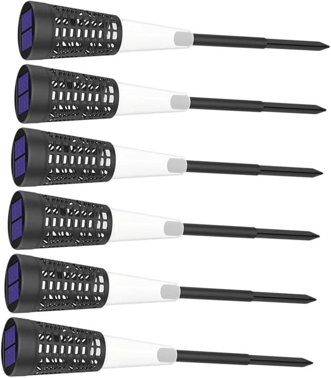 VICASKY 6pcs Solar Garden Ground Lights Outdoor Landscape Solar Pathway Stake Lights Warm and Colorful LED Lawn Courtyard Lighting for Patio Walkway Yard Decor