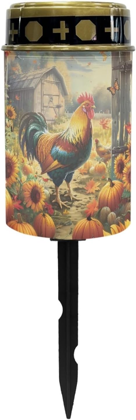 Sunflower Chicken Solar Lights Outdoor Waterproof Solar Stake Lights Solar Pathway Lights Flamelight Lights Solar Lantern Landscape Lighting Spotlight for Yard Patio Driveway