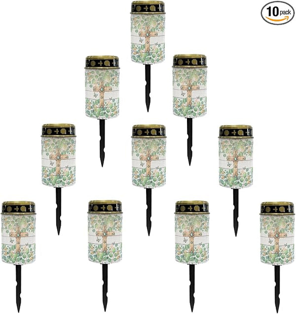 Cross Leaves Cemetery Lights for Grave,Solar Pathway Lights Outdoor Waterproof Garden Lights Solar Garden Lights | Lumora