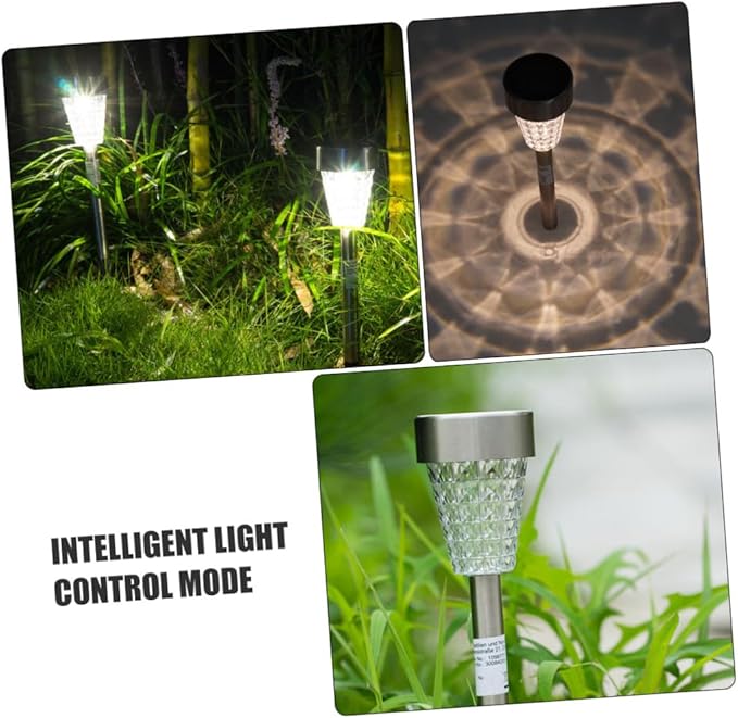 Hemoton Solar Garden Lamp Outdoor LED Lawn Light Waterproof Stainless Steel Ground Inserting Solar Path Light for Patio Yard Landscape