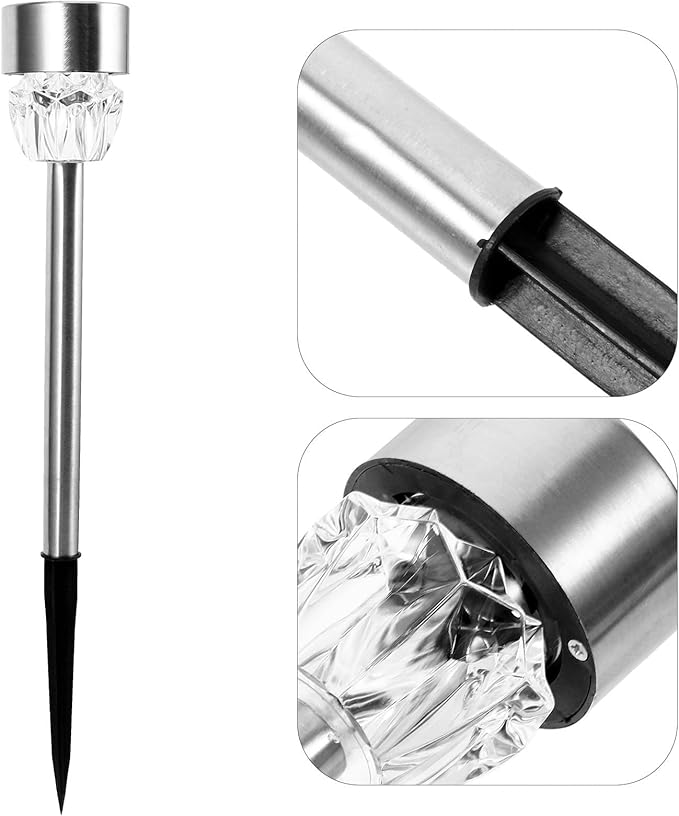 2pcs Stainless Steel Solar Lawn Lights Outdoor Solar Garden Path Lights Waterproof for Yard and Courtyard Decor | Lumora