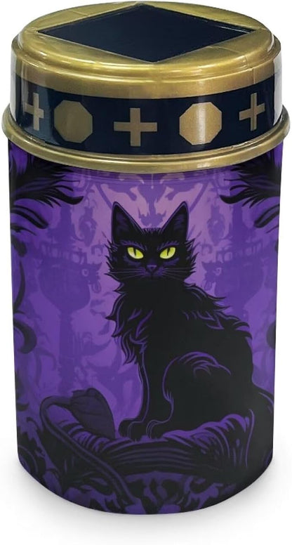 Black Cat Solar Halloween Lights for Cemeteries Halloween Solar Garden Lights Waterproof Study Night Lights for Holiday Decorations
