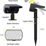 Solar Spot Lights Outdoor 8 Pack, IP65 Waterproof Solar Landscape Spotlights with 65 LEDs, 3 Lighting Modes Solar | Lumora