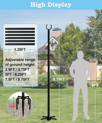 10FT String Light Pole Stand | Outdoor String Lights Hanging, Use for Backyard, Garden, Patio, Party, Festival, Wedding, Picnic, Matte, 2 Pole