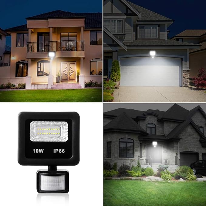 Motion Sensor Flood Light Outdoor,10W Security Light, IP66 Waterproof Outdoor Light,1000LM,6500K Motion Security | Lumora