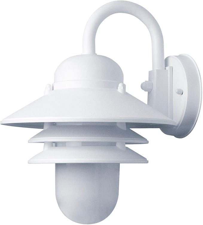 Solus S75VL Nautical Outdoor Wall Light Fixture – Black or White – Composite & Opal Acrylic Lens, LED Bulb | Lumora