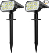 Solar Spot Lights Outdoor Waterproof IP65, [2 Pack/52 LED] 2-in-1 Solar Landscaping Spotlights, 3 Lighting Modes | Lumora