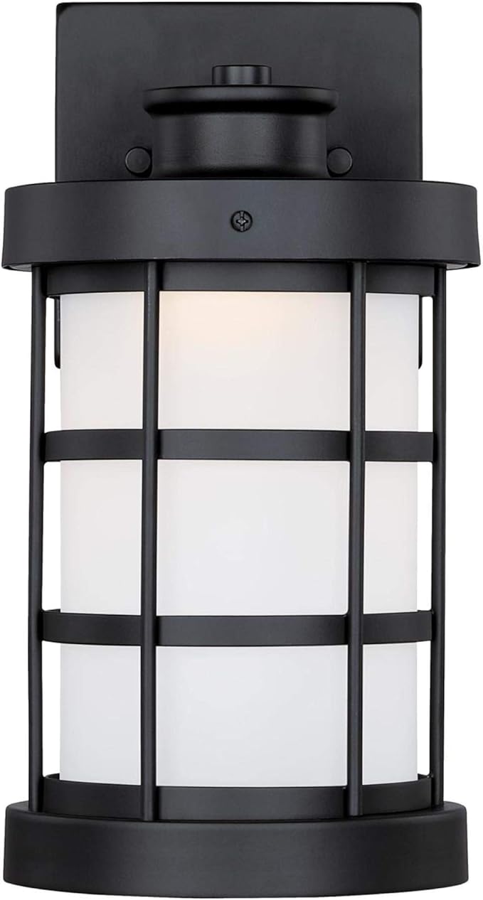 Westinghouse 6579100 Barkley Vintage One-Light Dimmable LED Outdoor Wall Light Sconce Matte Black Finish, Frosted | Lumora