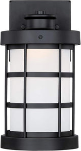 Westinghouse 6579100 Barkley Vintage One-Light Dimmable LED Outdoor Wall Light Sconce Matte Black Finish, Frosted | Lumora