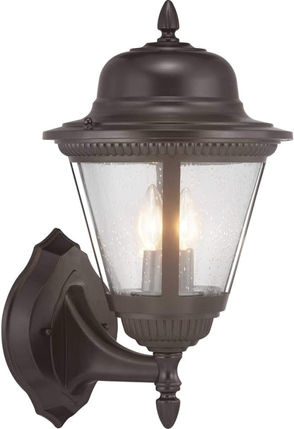 Progress Lighting Westport Collection 2-Light Clear Seeded Glass Traditional Outdoor Medium Wall Lantern Light Antique Bronze