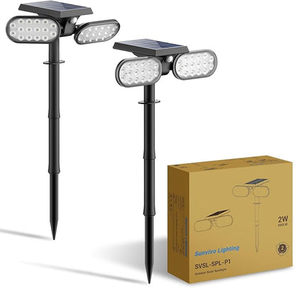 Sunvivo 2 Pack Motion Solar Lights Outdoor and 4 Pack Solar Pathway Lights Bundle