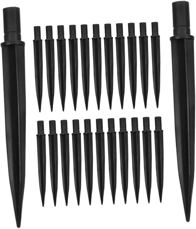 24pcs Solar Light Replacement Stakes Metal Ground Spikes for Outdoor Garden Pathway Lighting Easy to Install and Reusable Stakes for Landscape Patio Lamps