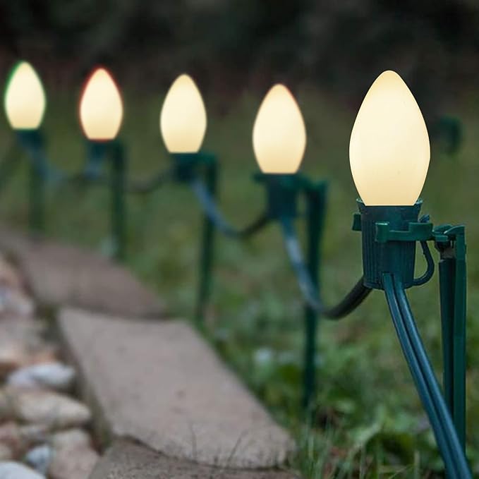 GOOTHY 25 Pack C7 White Replacement Bulbs, Ceramic C7 Incandescent Light Bulbs for Christmas Outdoor Patio Indoor | Lumora