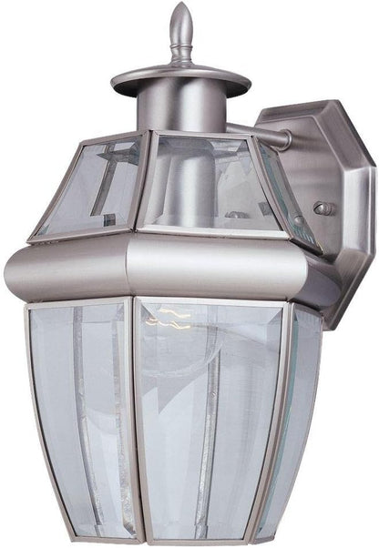 Generation Lighting 8038-965 Lancaster Traditional One - Light Outdoor Wall Lantern Outside Fixture, Antique Brushed Nickel Finish
