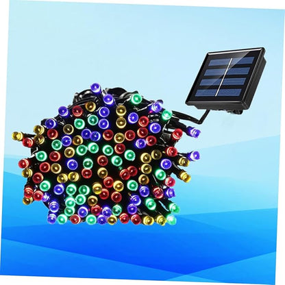 Solar Powered LED String Lights Beads Multi-Color Decorative Lamps for Garden Patio Lawn Outdoor Festive Lighting with Warm White and Color Modes