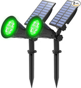 T-SUNUS Green Solar Lights Outdoor Christmas, IP65 Waterproof Garden Spotlights Auto On/Off Security Landscape | Lumora