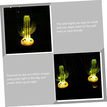 Solar Cactus Light Outdoor Decorative Lamp for Gardens Easy Installation for Pathways and Patios Emergency Use During Power Outages