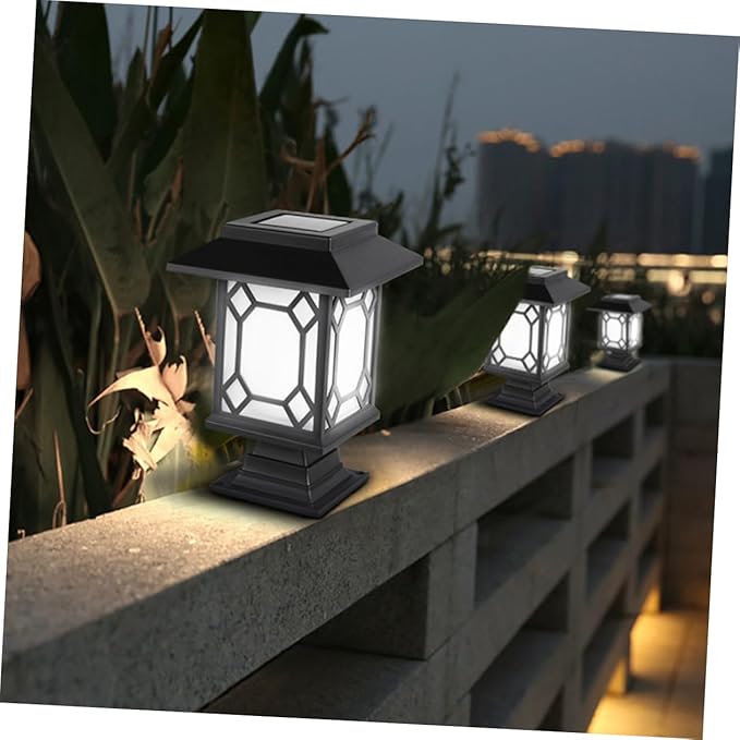 2pcs Solar Garden Lamp Outdoor Lawn Lights Dusk to Dawn Outdoor Lighting Solar Pathway Lights Landscape Pillar for Garden Patio