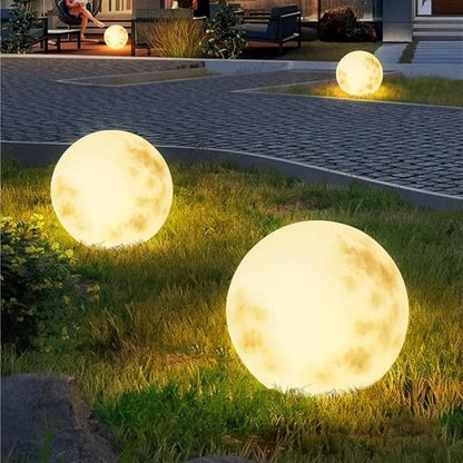 Solar Moon Lamp, Outdoor Solar Lights Decor, Color Changing LED Ball Light, Orb Light for Bar Yard Patio Pool Pathway Nightlight Relax Decoration(Hanging Type,30cm-11.8in)