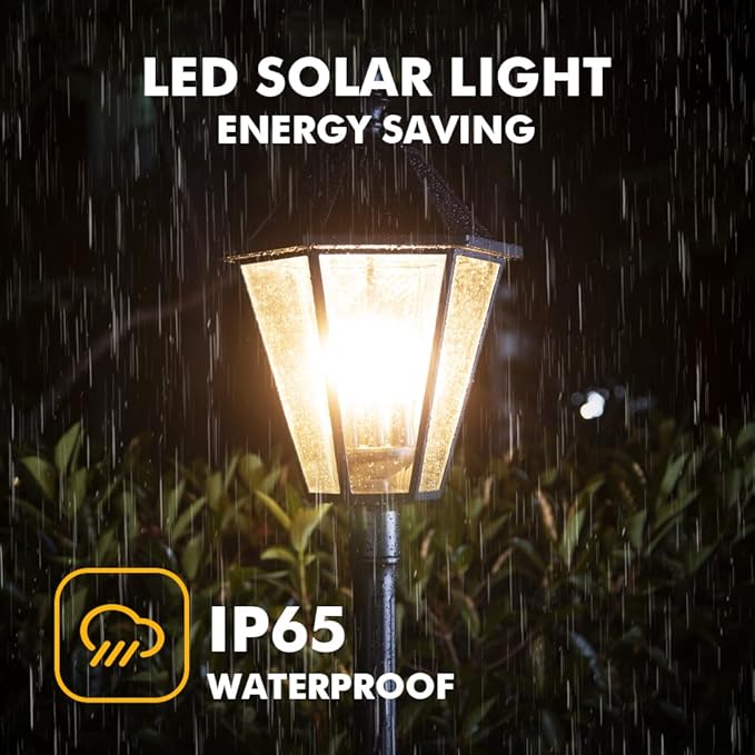 LUTEC London 12513LE4-SL LED Post Solar Light Outdoor Vintage Street Lights for Lawn Patio Yard Pathway Garden | Lumora