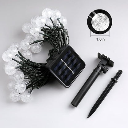 Toodour Solar String Lights Outdoor, 36ft 60 LED Globe String Light with 8 Mode, Waterproof Crystall Ball Lights Solar Patio Lights for Garden, Lawn, Patio, Gazebo, Yard, Outdoor Decor - Cool White