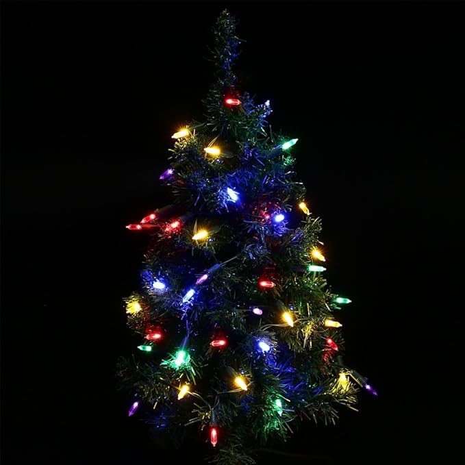 2 Pack Christmas String Lights with Built-in Timer - Total 100 LED 36ft Fairy Battery String Lights - Mini Lighting for Outdoor Garland Yard Dorm House Christmas Tree Decorations - Multi Color