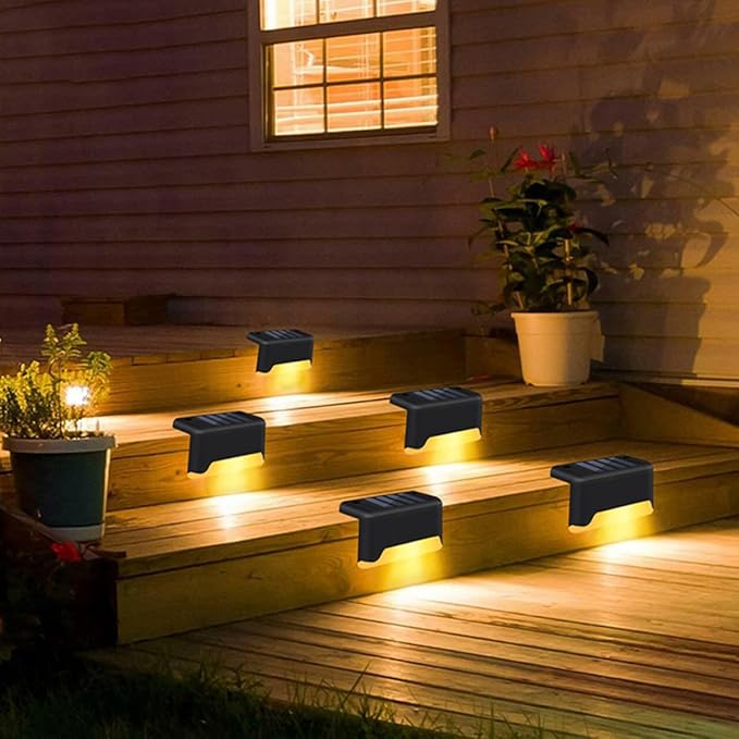 VALICLUD Solar Fence Lights 5pcs Waterproof LED Deck Lights with Warm White Solar Step Lighting for Outdoor Garden | Lumora