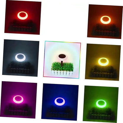 DOITOOL Solar-Powered Garden Lights 2 Pack Ground RGB Led for Outdoor Pathway Landscape