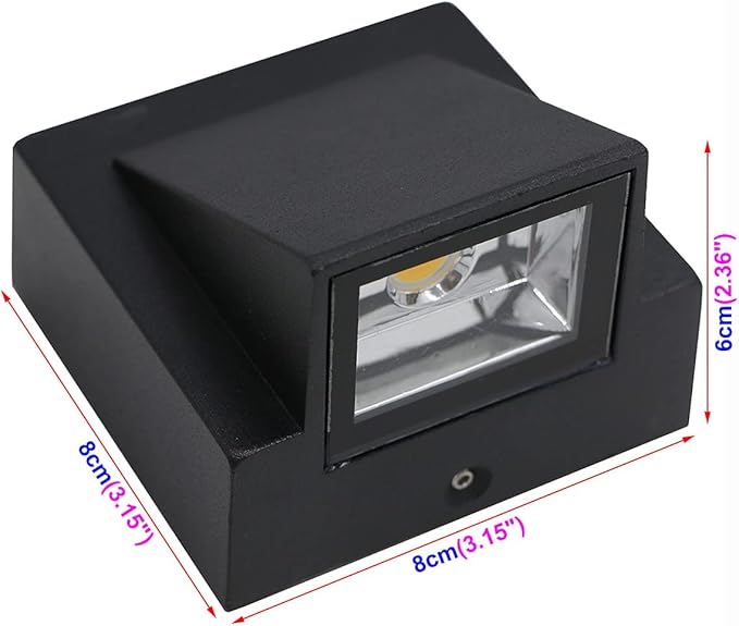 3W LED Outdoor Exterior Wall Step Down Light Fixture Lamp Black Finish Warm White | Lumora