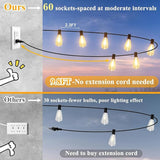 150FT Outdoor String Lights Patio Lights with 60 Shatterproof ST38 Vintage Edison Bulbs (2700K) Commercial Grade | Lumora