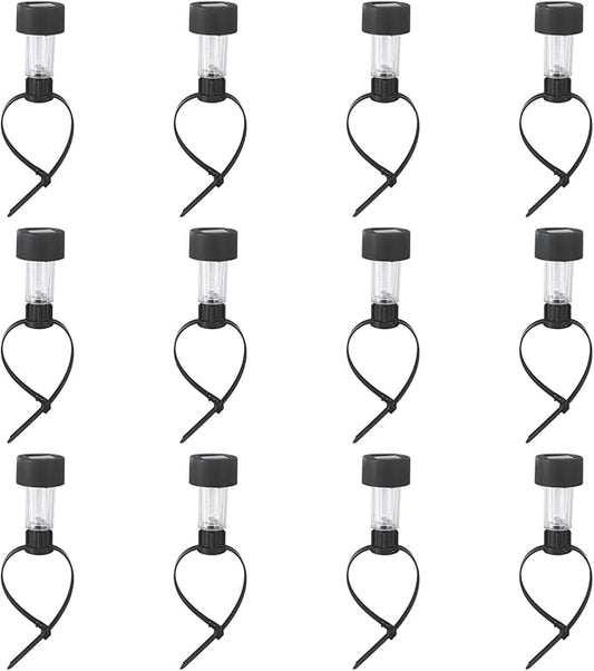12 Pcs Deck Rail Decorative Lights, Waterproof Atmosphere Lamps, Solar-Powered Patio Lights, Pool Enclosure Lighting, Clear Cover with Black Body