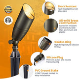 Gardenreet Brass Landscape Lighting Kit (4 Pack LED Spotlights) with 75W Low Voltage Transformer and Mechanical | Lumora