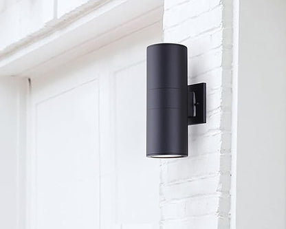Canarm Baylyn 2-Light Outdoor Wall Sconce, Black Finish Up/Down Light, Easy Install Durable Wet-Rated Outdoor Lighting for Porch, Patio, Entryway or Garden