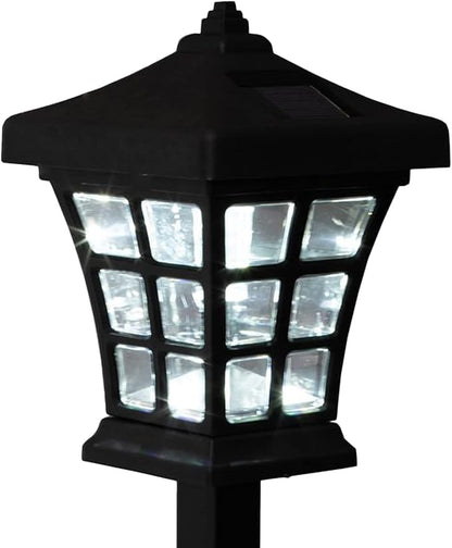 Crosslight Solar Powered Pathway Lights (12 Pack) - Pagoda Outdoor LED Lights, Waterproof for Garden, Yard, Patio, Lawn, Walkway - Decorative Ground Stake Lighting | Warm White