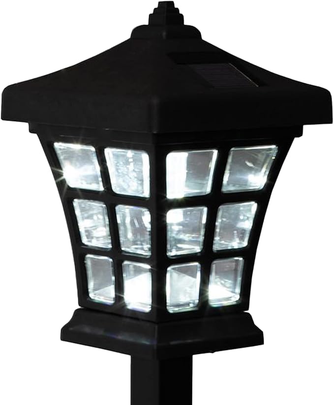 Crosslight Solar Powered Pathway Lights (2 Pack) - Pagoda Outdoor LED Lights, Waterproof for Garden, Yard, Patio, Lawn, Walkway - Decorative Ground Stake Lighting | Warm White