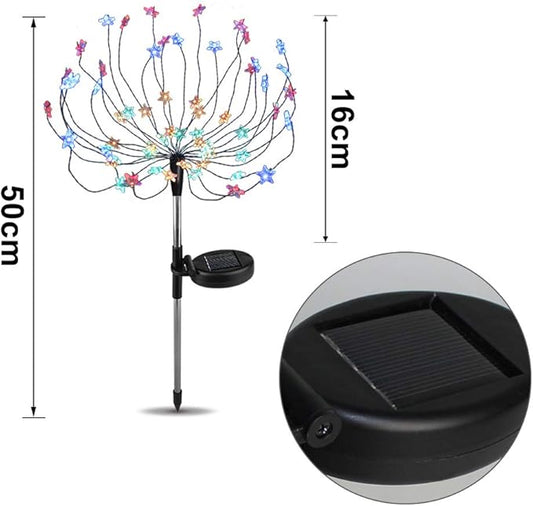 [2 Pack] Solar Star Firework Tree Light, LED Outdoor Star Firework Stakes Solar Garden Decorative Lights for Walkway Pathway Backyard Christmas Decoration Parties (Multi - Color)