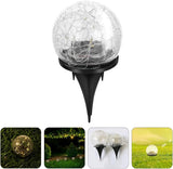 Solar Cracked Ball Light 15cm 30led Warm Warm Tone Ground Light Outdoor Landscape Buried Lamp for Garden Lawn | Lumora