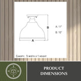 VAXCEL Delano Bronze Gold Farmhouse Barn Dome Outdoor Flush Mount Ceiling Light | Lumora
