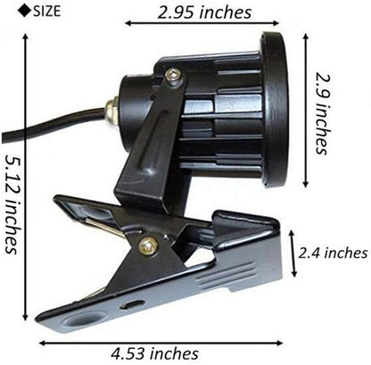 Kiven LED Accent Uplight with Light Sensor, Waterproof Plug in Clamp Lamp Dusk to Dawn Sensor with 9.8FT Plug-in Cord, 3000K/Warm White LED Spotlight for Plants Porch Garden, Automatic On/Off(5Watts)