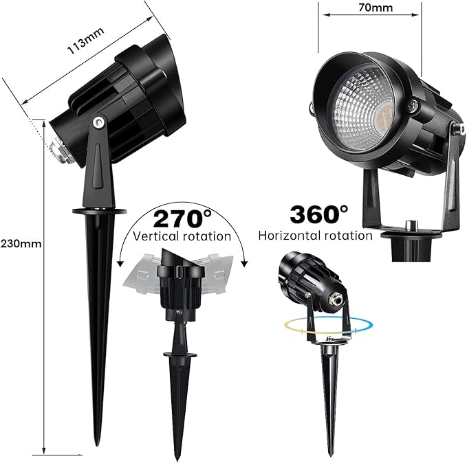 9W Low Voltage Landscape Lighting with Connectors RGB Color Changing LED Landscape Spotlight Waterproof Spot Lights | Lumora