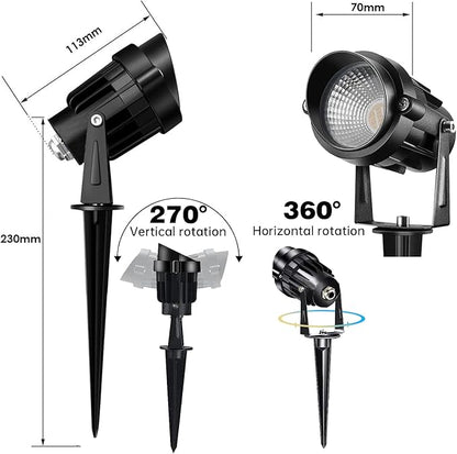 9W Low Voltage Landscape Lighting with Connectors RGB Color Changing LED Landscape Spotlight Waterproof Spot Lights Garden Patio Spotlight Decorative Lamp for Outdoor 12V AC DC (2 Pack)
