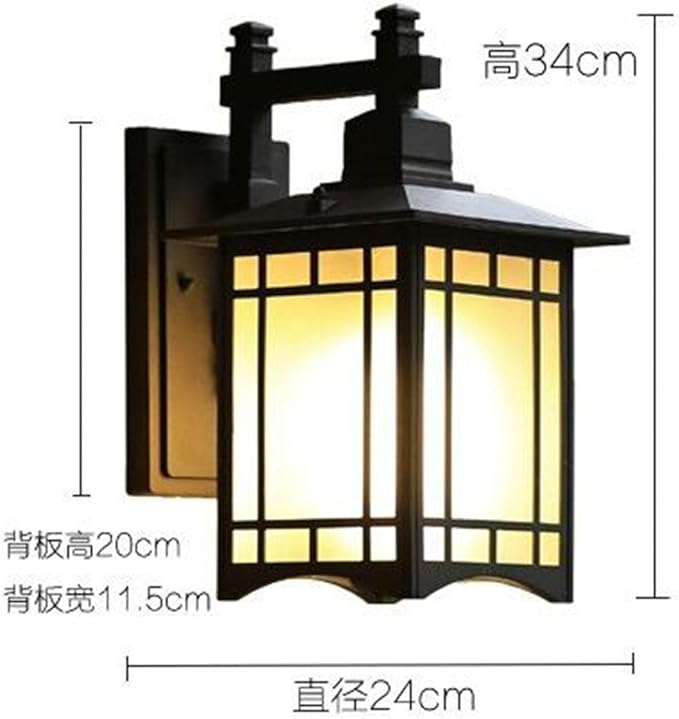ATC® Outdoor Wall Sconce Single-Light Aluminum Material Wall Lantern with Frosted Glass Panels Waterproof Square Wall Lamp for Porch Deck Patio Balcony