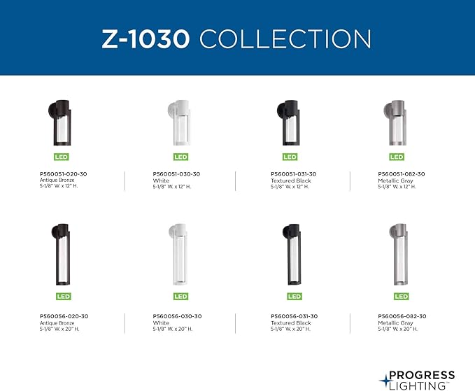 Progress Lighting Z-1030 LED Collection 1-Light Clear Glass Modern Outdoor Medium Wall Lantern Light Antique Bronze | Lumora