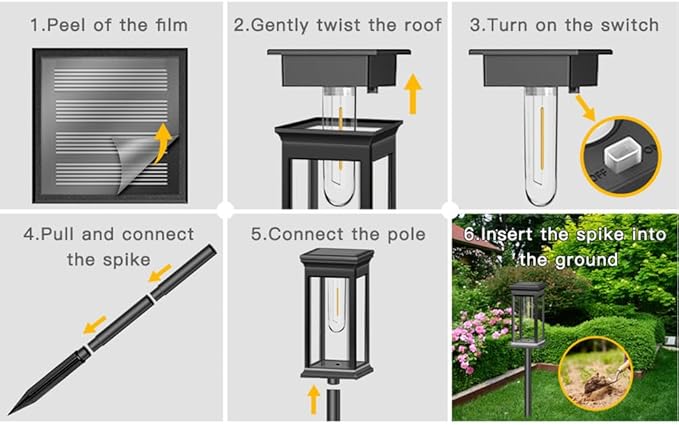4pk,Solar Lights Outdoor Waterproof Torch Lights, Landscape Lighting for Outside, Solar Pathway Light for Patio Lawn Porch Walkway Driveway Garden Decorations