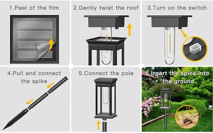 4pk,Solar Lights Outdoor Waterproof Torch Lights, Landscape Lighting for Outside, Solar Pathway Light for Patio Lawn Porch Walkway Driveway Garden Decorations