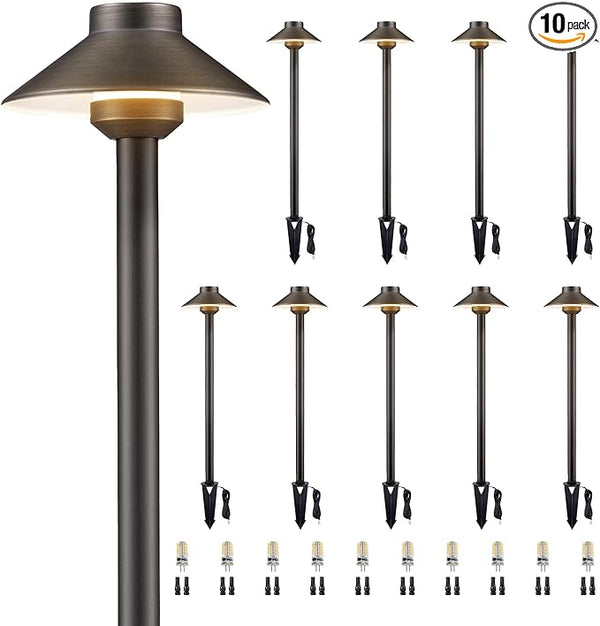 Gardenreet Brass Landscape Path Lights - 12V Low Voltage Pathway Light IP65 Waterproof, Outdoor Walkway Lighting | Lumora