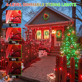 JMEXSUSS 66ft 200 LED Color Changing Christmas Lights, Red & Green