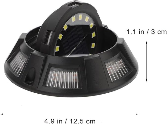 Luxshiny 4pcs Outdoor Energy-Powered In-ground Lights with Rotatable Side Glow, White and Colored Plastic Lawn Pathway Lights for Garden Patio Yard Decor